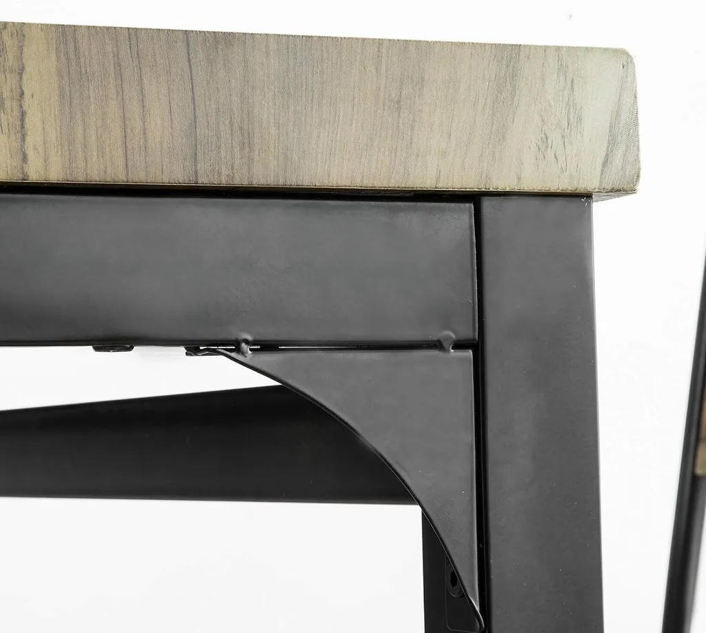 Table à Manger Gain de Place avec 4 Tabourets Encastrables en Métal - 5