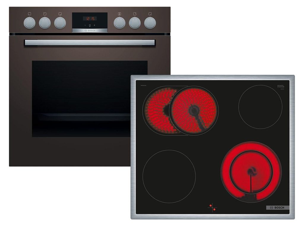 Bosch HND411LM62 Set Einbauherd HEA513BM2 + Glaskeramikkochfeld NKN645GA2E