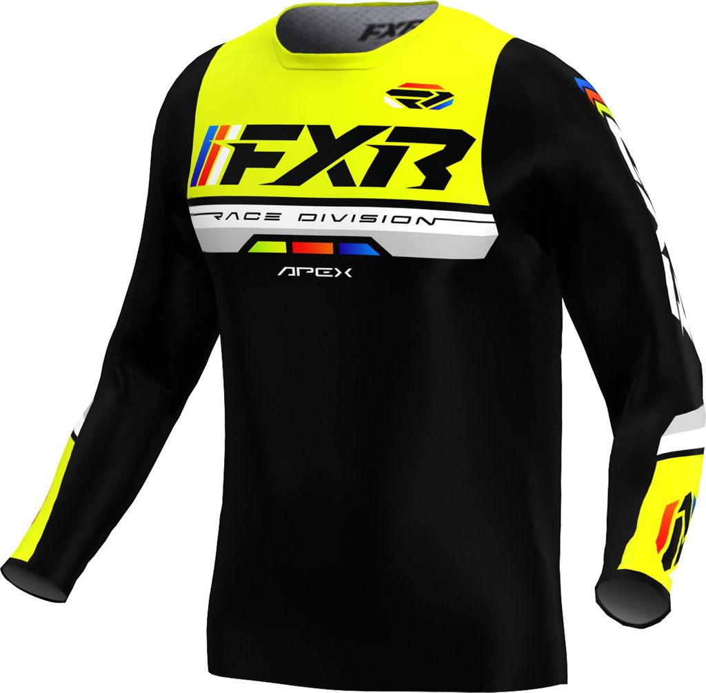FXR Apex Jugend Motocross Jersey, schwarz/gelb, XL