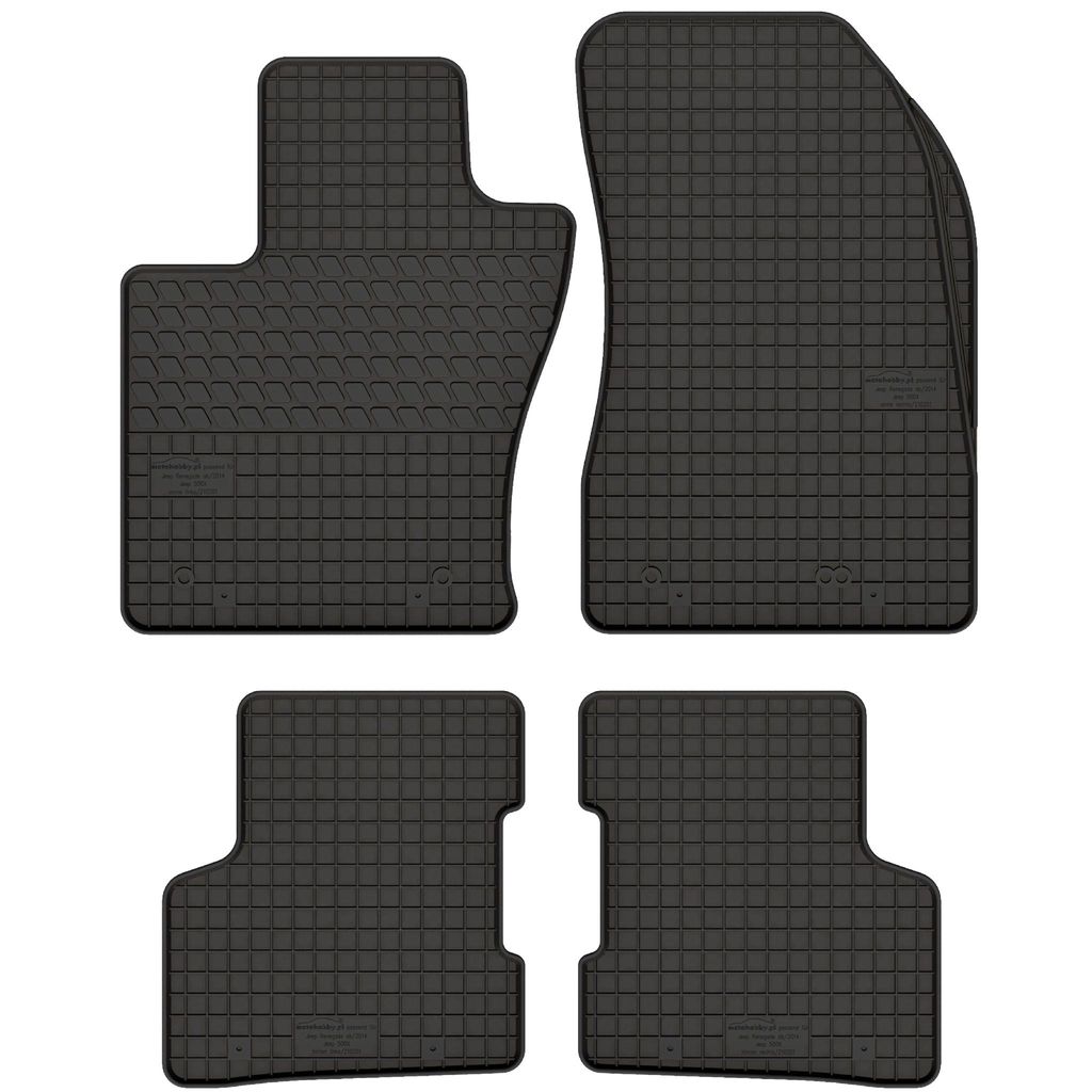 Gummimatten passend für Jeep Renegade (ab 2014) / 500X Gummi Fußmatten Satz Schwarz + Stopper