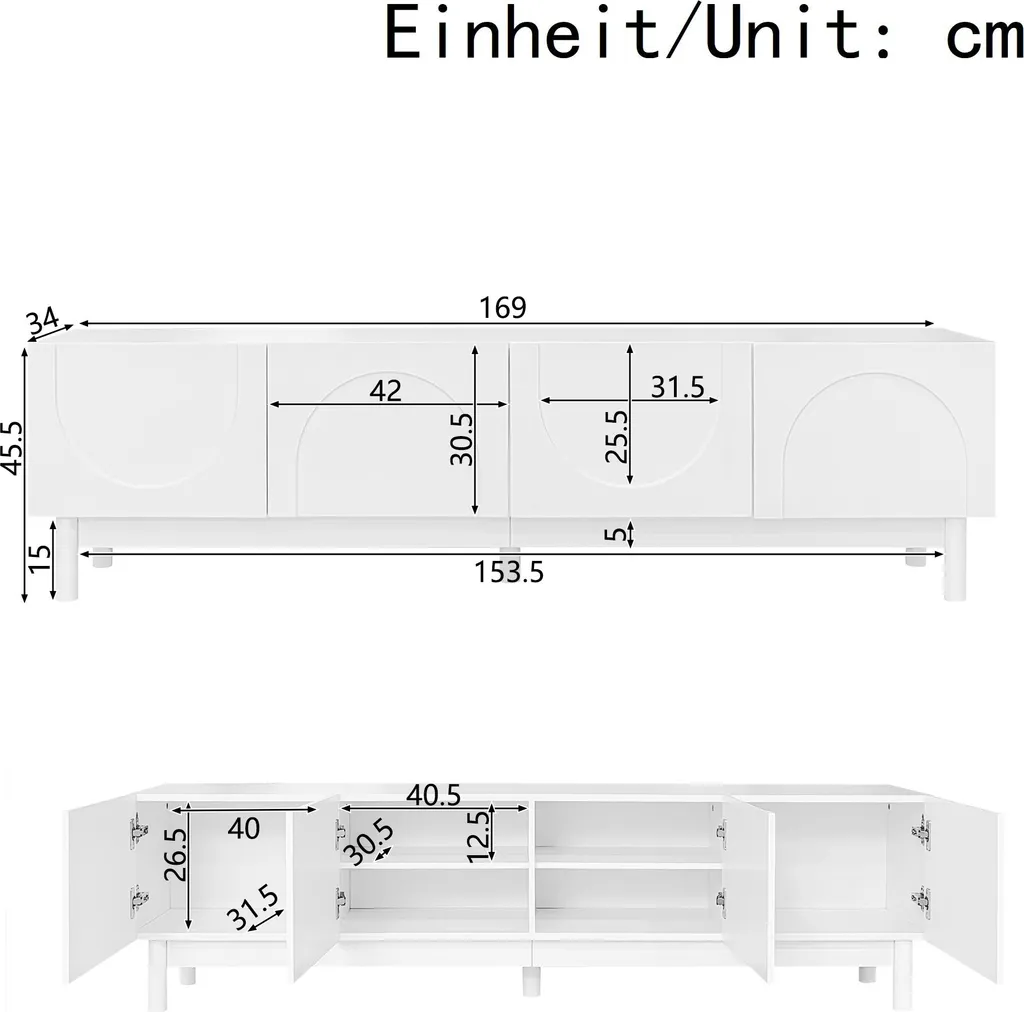 Sweiko Mobile TV Design Onde - Credenza Moderna e Ripiani - 8