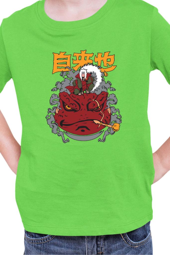 Kinder T-Shirt Japan Manga Anime Comics Animation Naruto Gamabunta, 7-8 Jahr - 128 / Lime