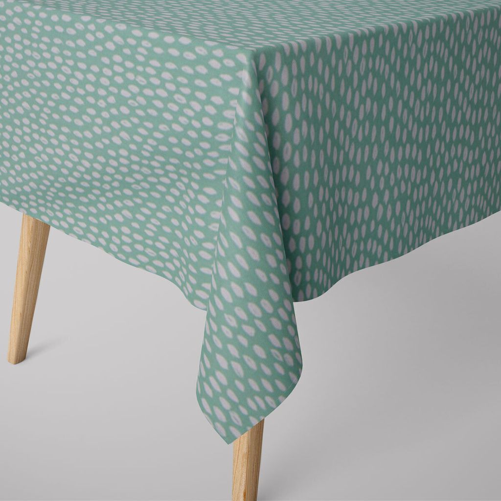 SCHÖNER LEBEN. Tischdecke Bayside Tupfen Pinselstriche mint weiß Größe 130x130cm