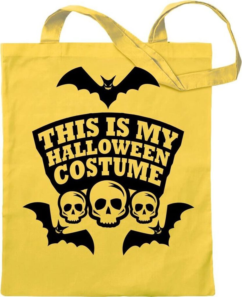 Kiwistar - Baumwolltasche - gelb - my halloween Costume 2 - Tragetasche Stoffbeutel Umhängetasche langer Henkel