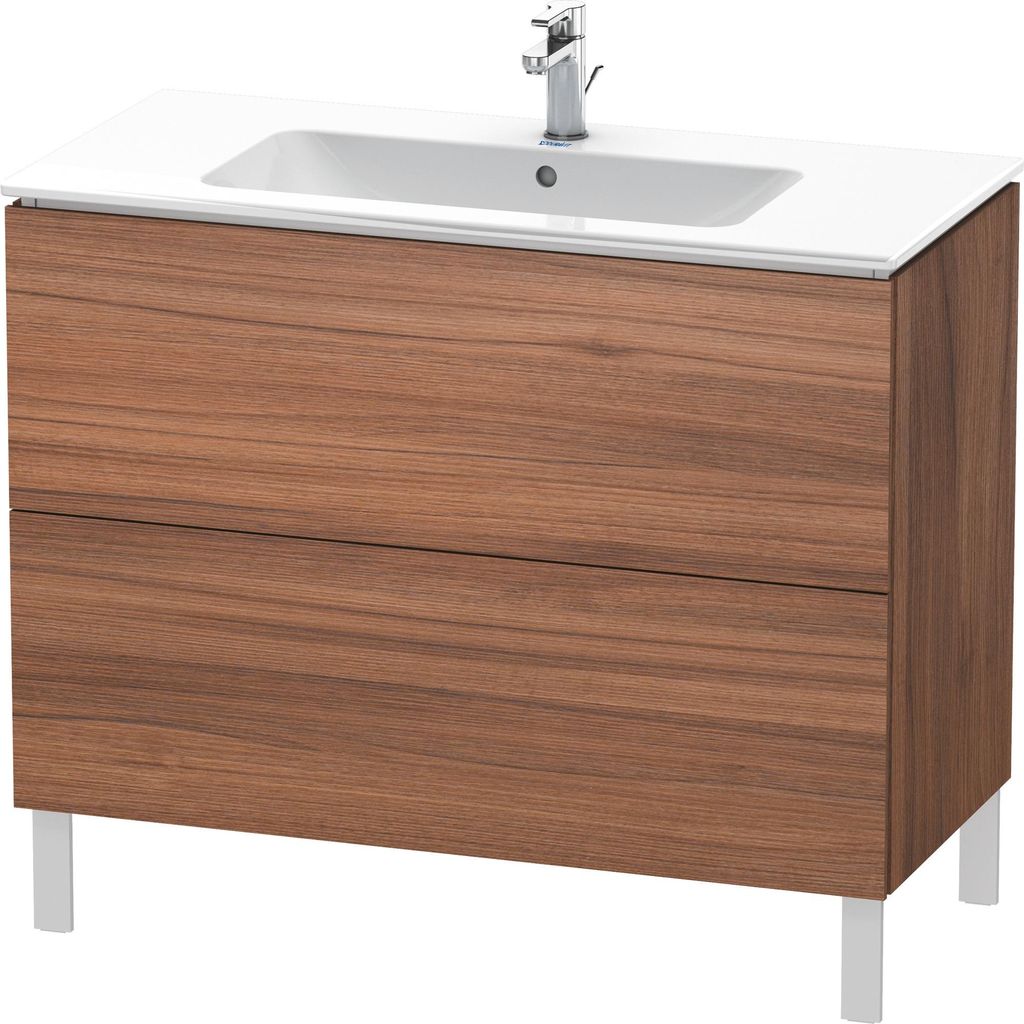 Waschtischunterbau L-CUBE 1020x481x704mm nussbaum natur Produktbild 