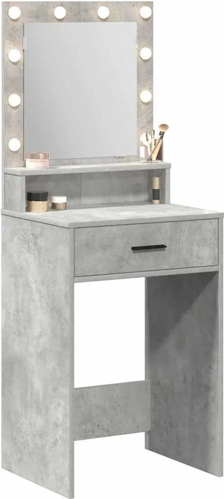 SYFAX™ Tavolo da Trucco con cassetto Grigio cemento 50 x 41 x 135 cm