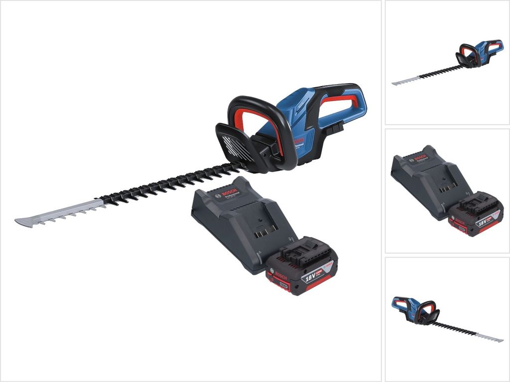 Bosch GHE 18V-60 Professional Akku Heckenschere 18 V 60 cm Brushless + 1x Akku 4,0 Ah + Ladegerät
