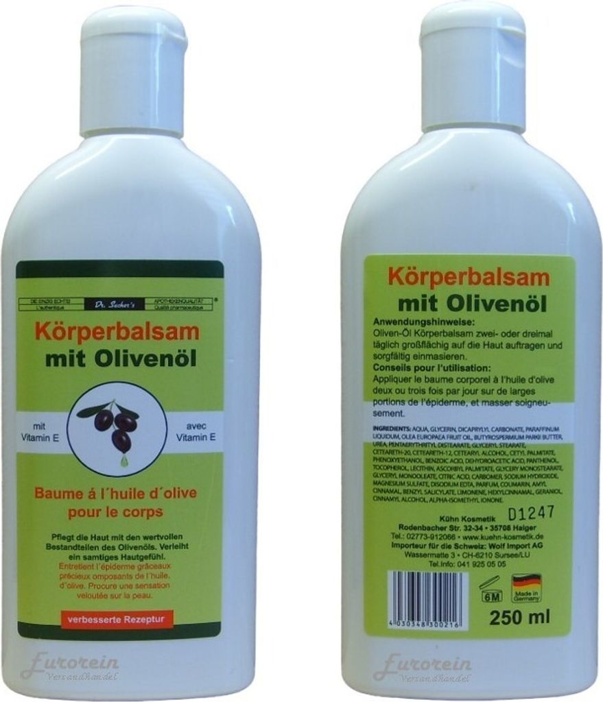 Olivenöl Körperbalsam Mit Vitamin E & Shea Butter – Intensive Feuchtigkeitspflege Für Trockene Haut, 500 Ml