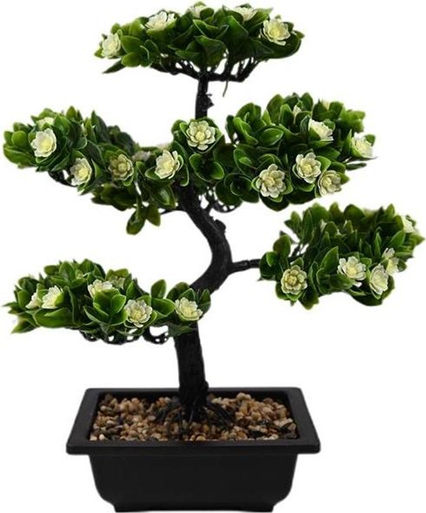 Künstlicher Bonsai Baum im Topf 40cm - Dekorative Kunstpflanze wie echt für Wohnzimmer