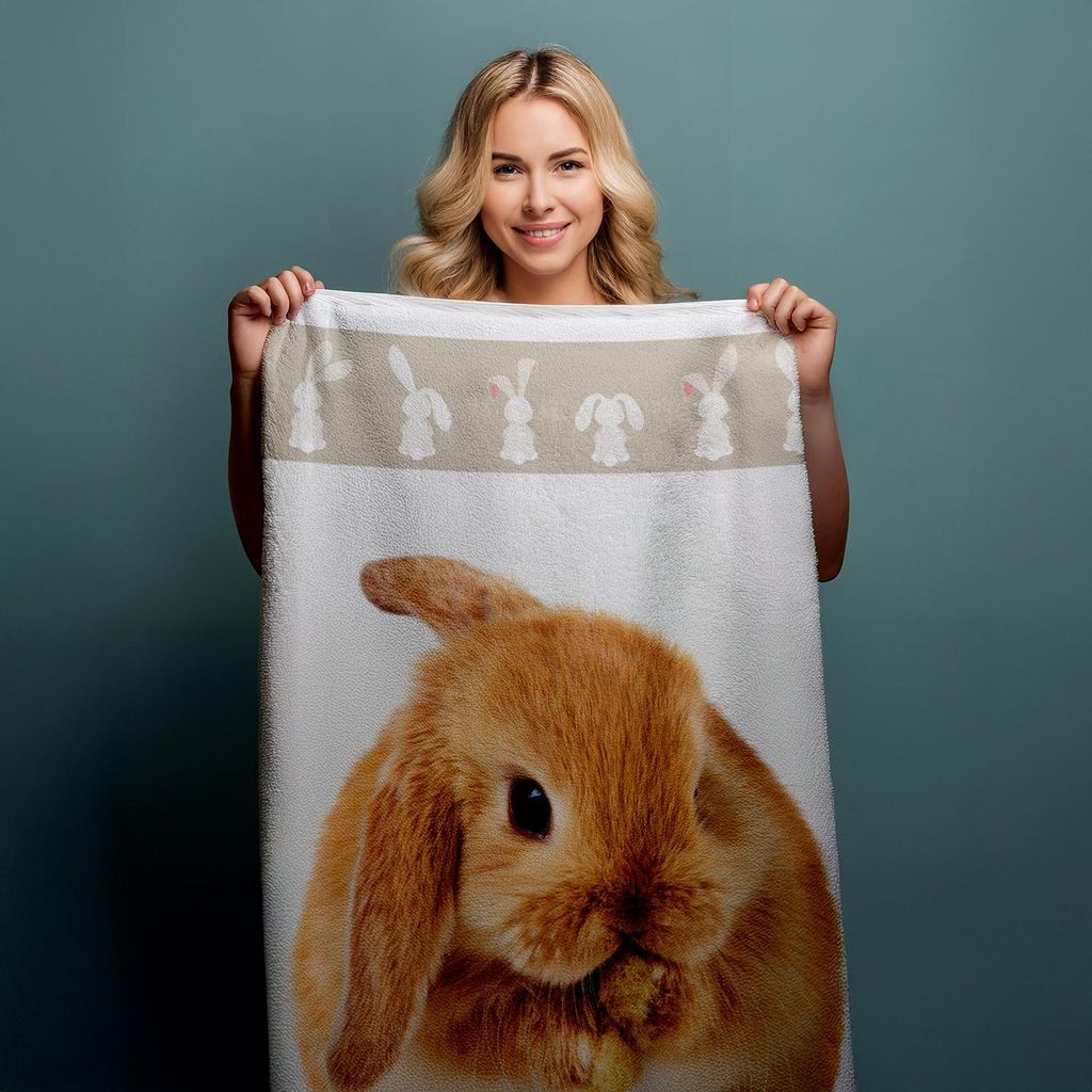 Kaninchen Badetuch - 70 x 140 cm Produktbild 
