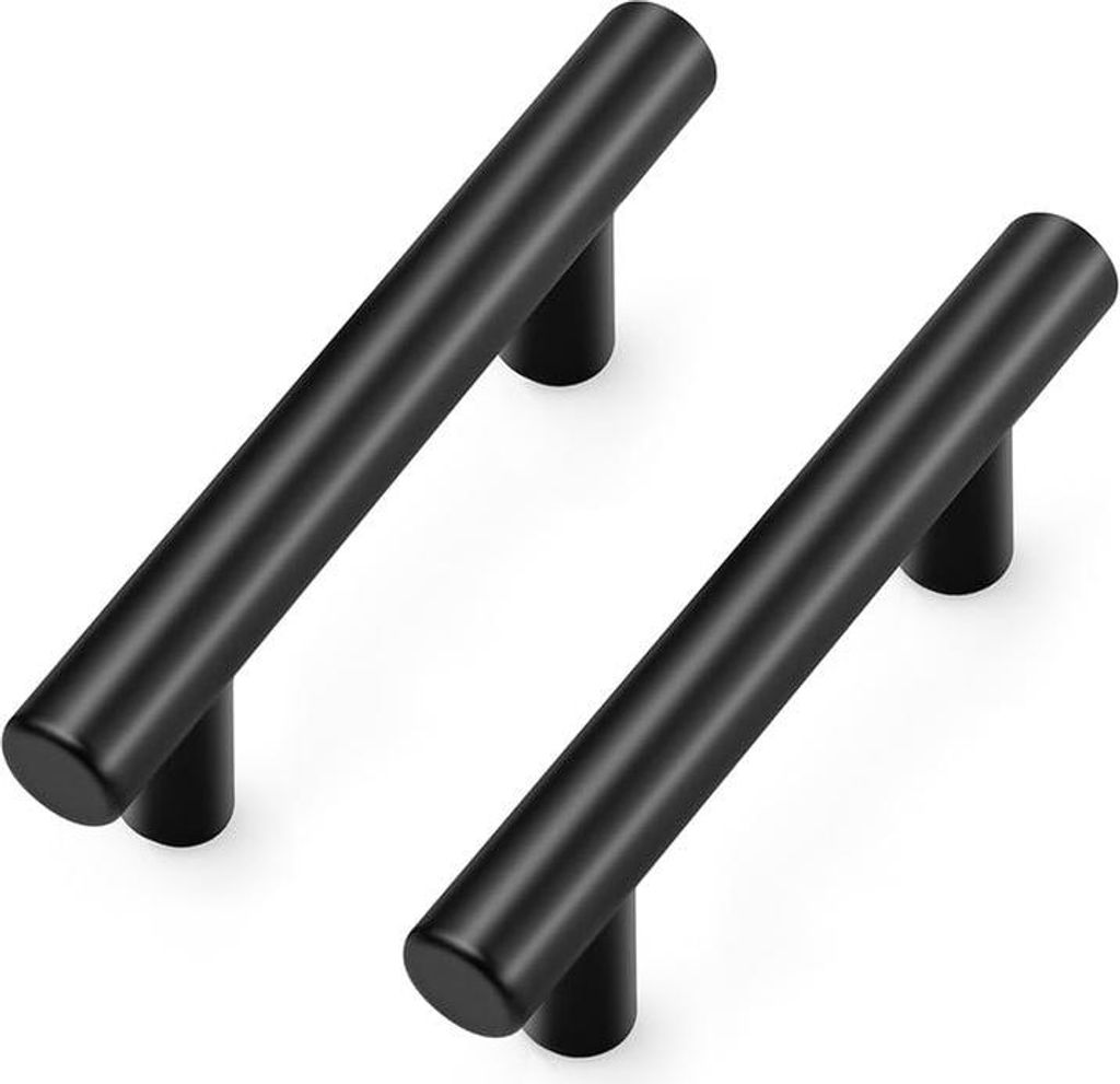 Schwarze Möbelgriffe - Edelstahl - 15 Stück - 64 mm