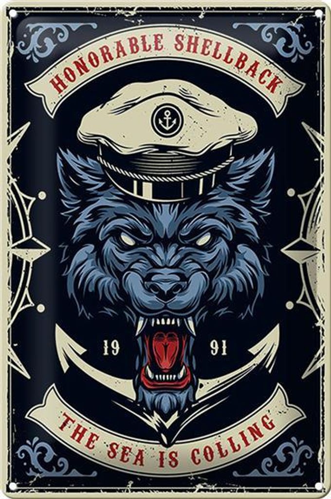 Blechschild Seefahrt 20x30cm honorable shellback sea