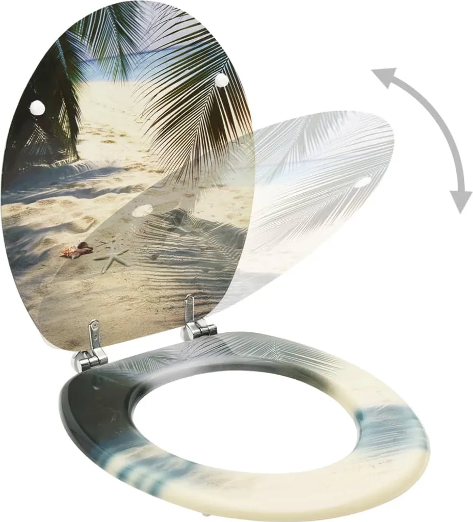 Sedile WC vidaXL in MDF Design Spiaggia - Robusto e Universale