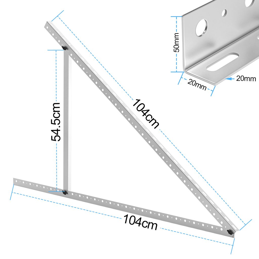 Solarmodul Halterung Solarpanel-neigungshalterungen Mit Einstellbarem  Winkel, 28 (71cm) Länge für Flachdach, Wand, Boot, Wohnmobil, senkrecht