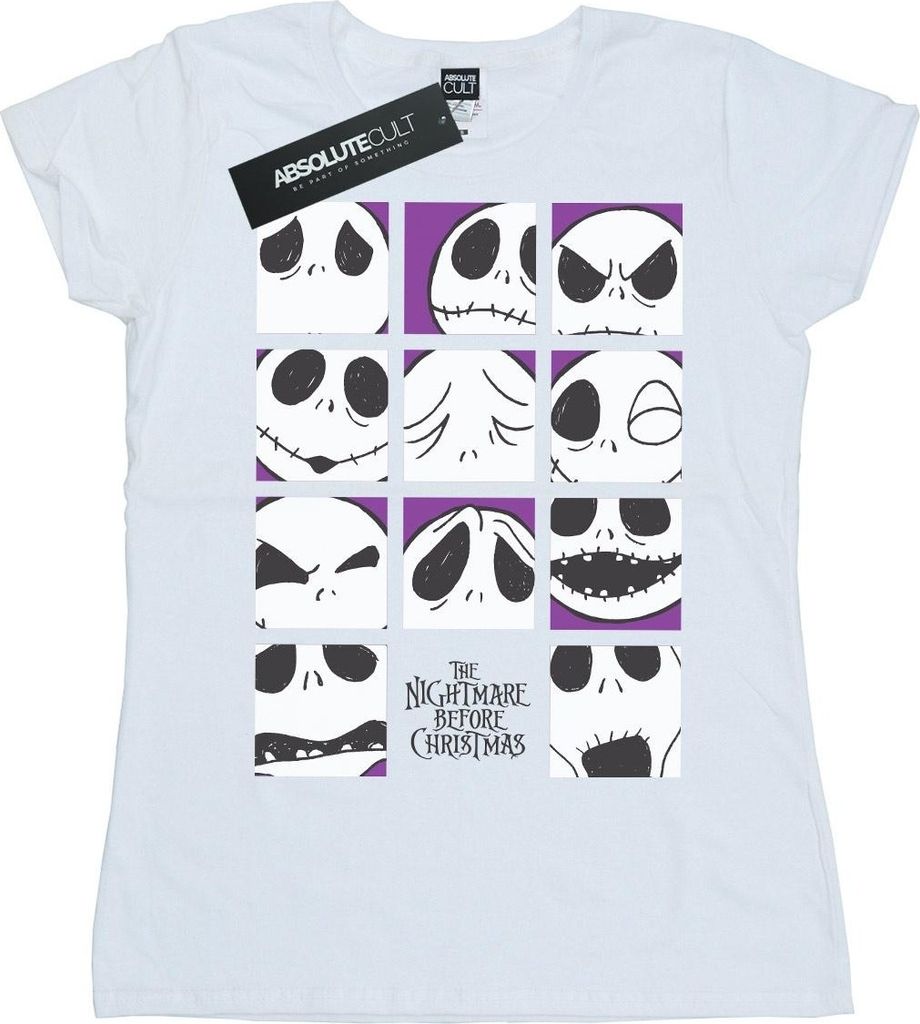 Disney - "Nightmare Before Christmas Many Faces Of Jack" T-Shirt für Damen BI35593 (L) (Weiß)