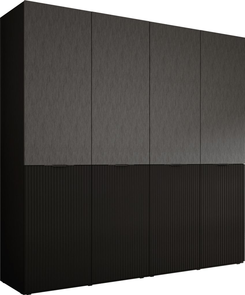 Kleiderschrank, Graphitschwarz / Graphitschwarz, 2 x 100 x 200 x 51 cm