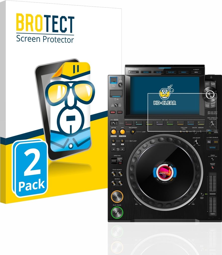 2x Für Pioneer CDJ 3000 Schutzfolie BROTECT Displayschutz Display Schutz Folie Klar Transparent