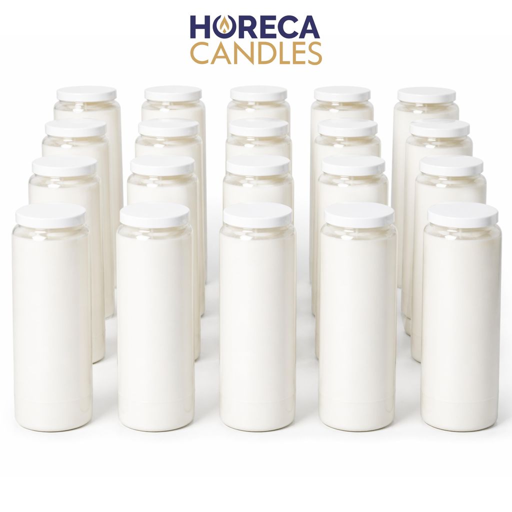 HORECA KAARSEN Grabkaarsen, plantaardige olie, nr. 9, wit, Productafbeelding 