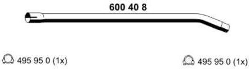 ERNST Abgasrohr Auspuffrohr für IVECO DAILY III Pritsche/Fahrgestell 600408