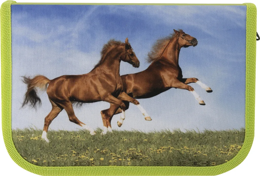 Plumier Scolaire Garni Motif Cheval 42 Accessoires Eberhard Faber
