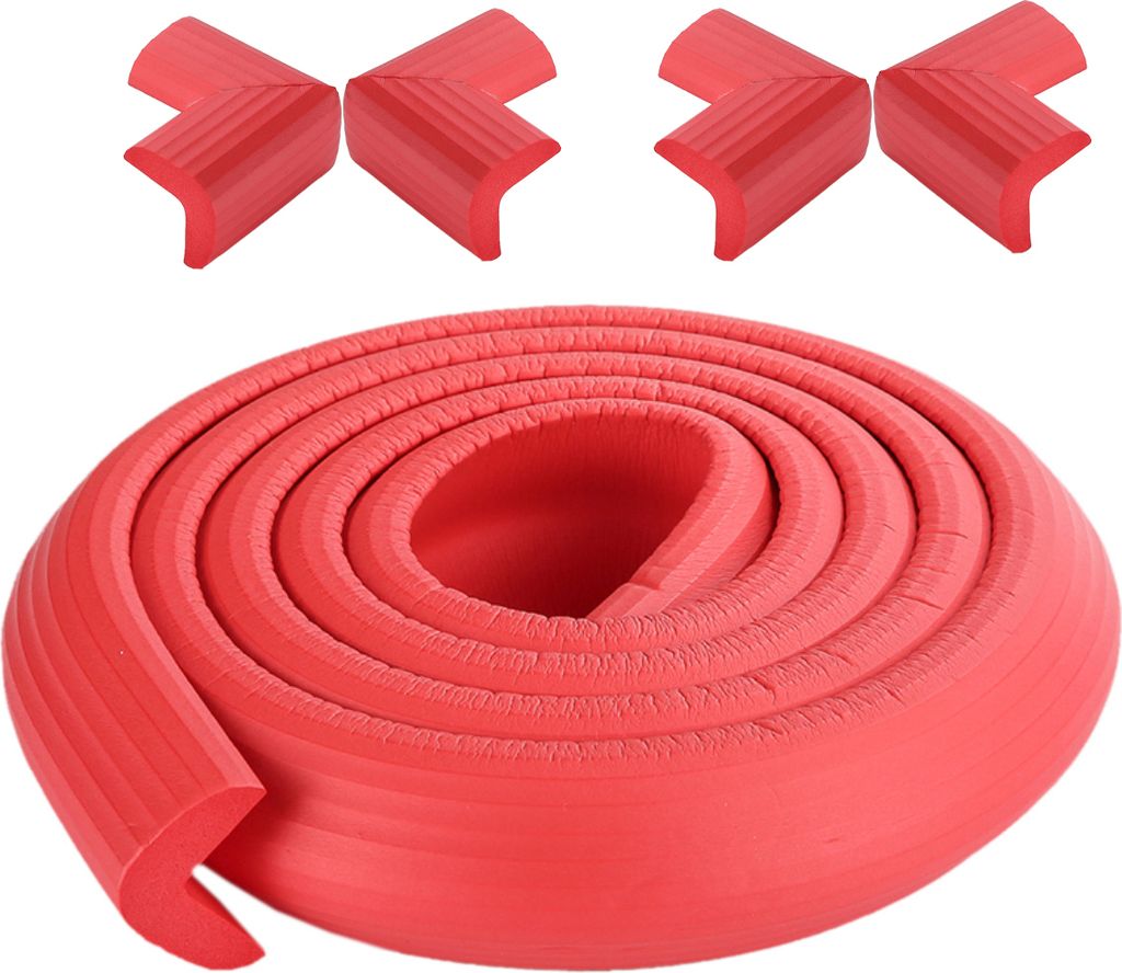 CANDeal 2 Meter gestreifter Aderkantenschutz und 4 x Eckenschutz, Premium-High-Density-Schaum baby schützende Haushalt Werkzeug für Tisch, Bank u...