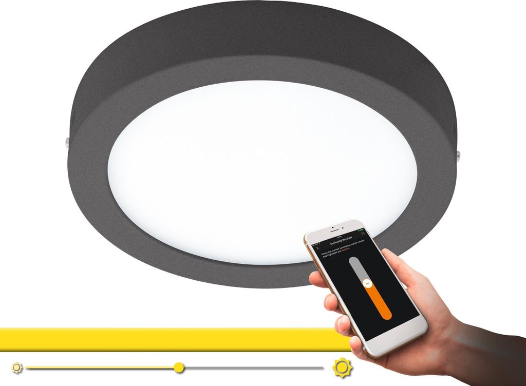 EGLO connect LED Außen-Deckenlampe Argolis-C, Smart Home Außenleuchte für Wand und Decke, Deckenleuchte dimmbar, Weißtöne einstellbar, IP44