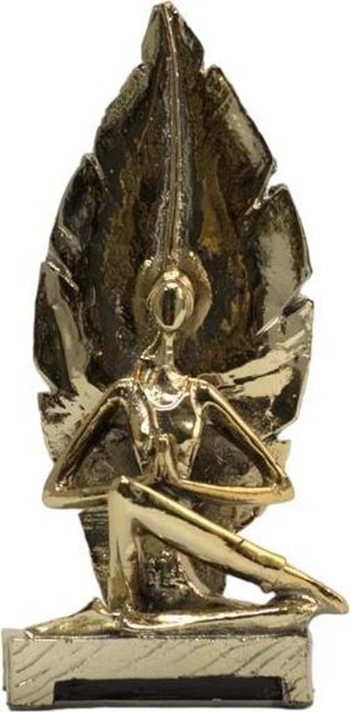 Design Figur Yoga Statue Skulptur Figuren Skulpturen Vergoldet Dekoration Deko