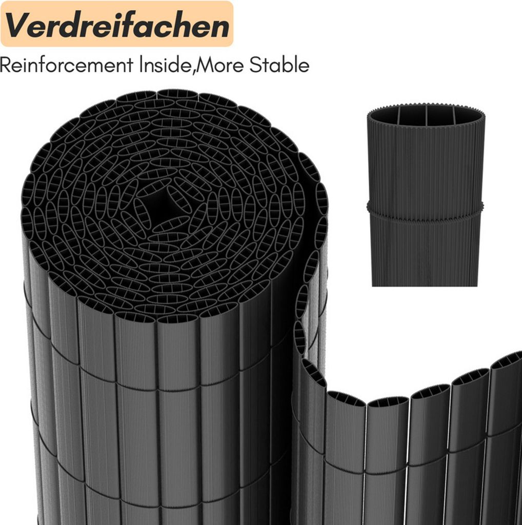 PVC Sichtschutzmatte PVC Sichtschutzzaun Anthrazit Produktbild 6