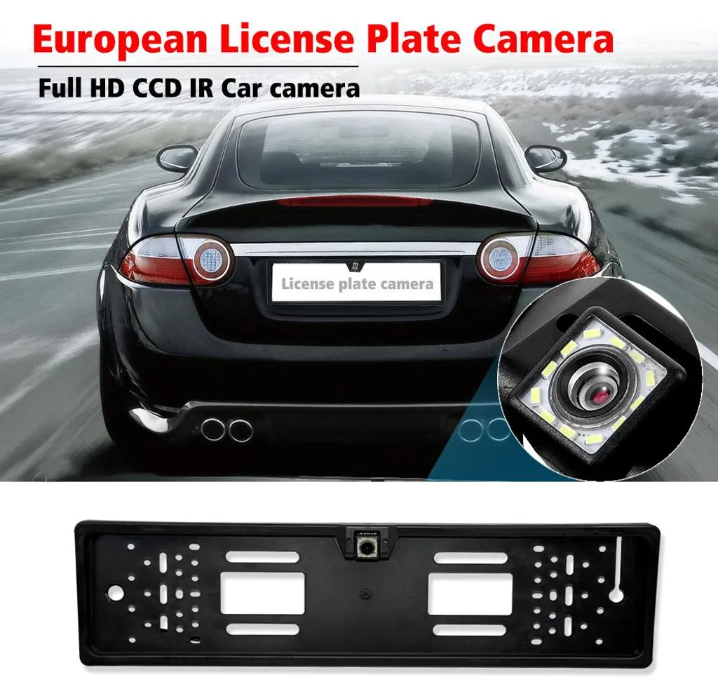Caméra de recul HD avec 12 LED infrarouges plaque Europe CCD