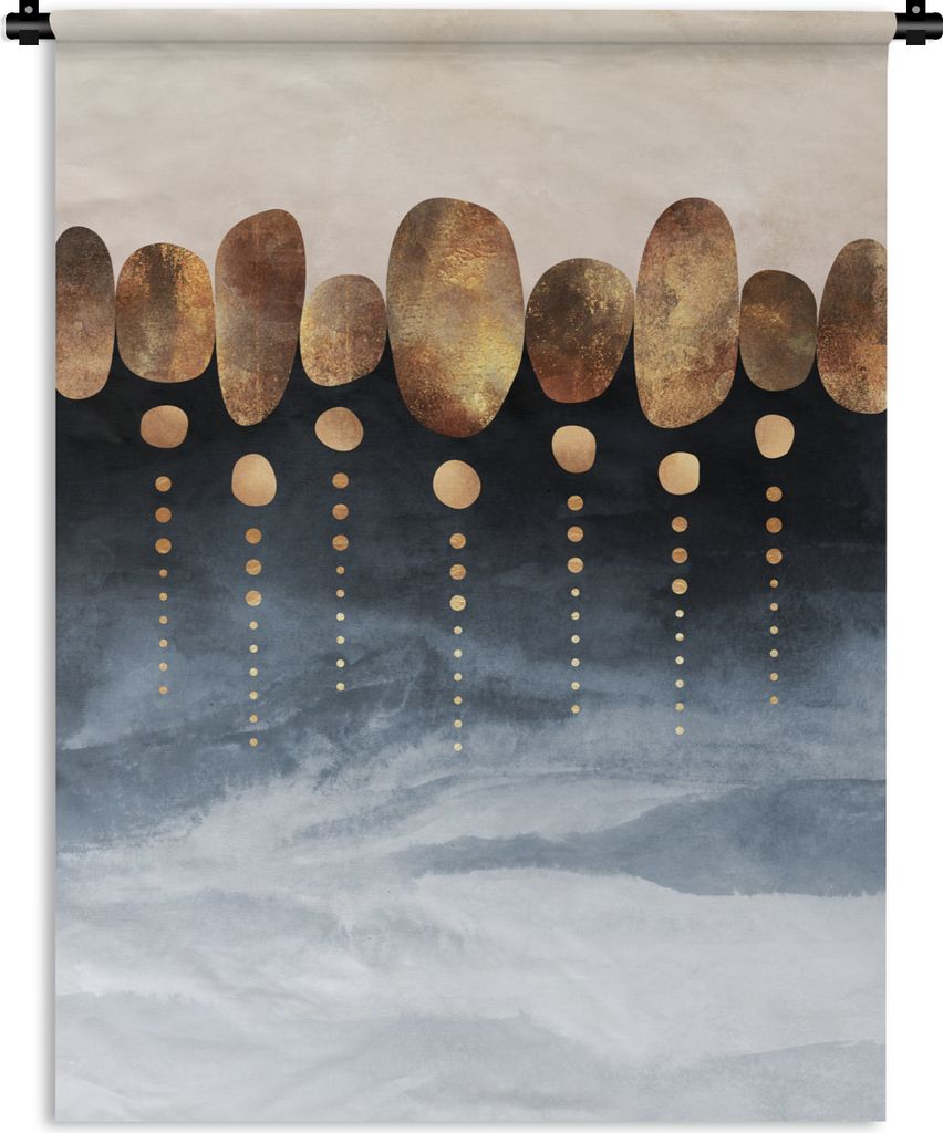 MuchoWow Wandteppich Wandbehang Gold - Abstrakt - Luxus 150x200 cm Tapisserie Dekoration Wandtuch - Wandaufhängung - Moderner