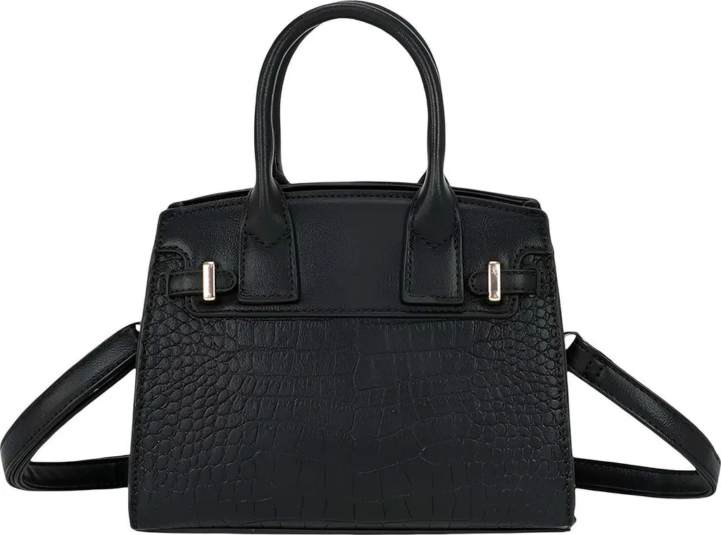 Sac à main pour femme Gallantry chic aspect croco noir à bandoulière