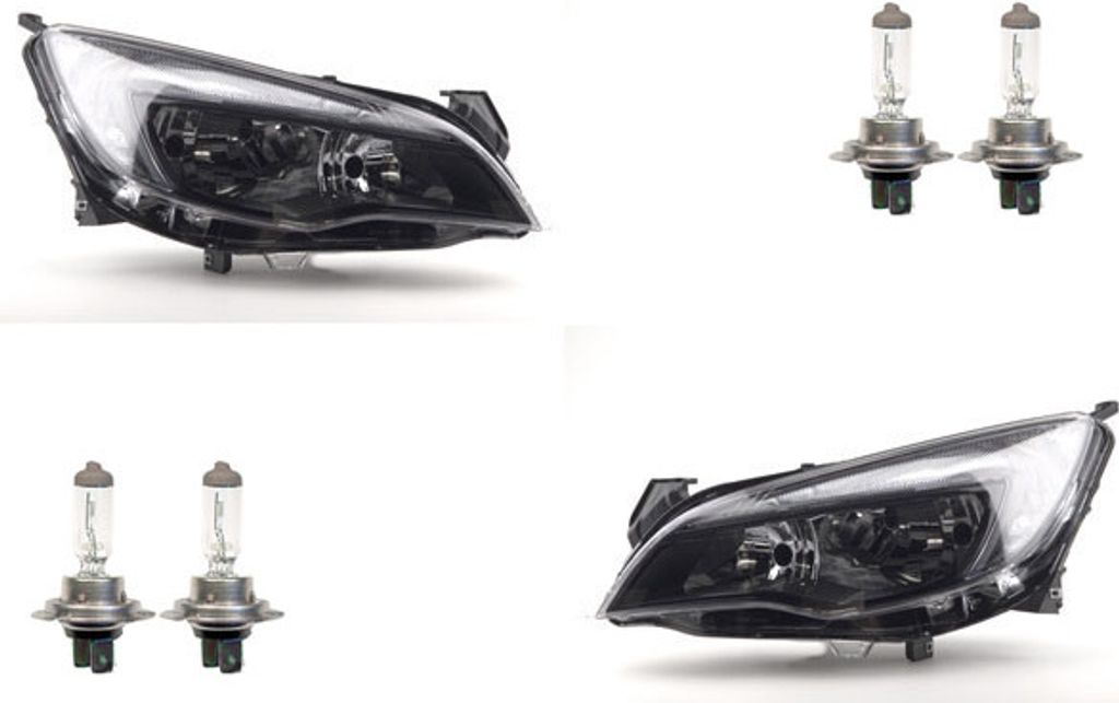 Johns, Scheinwerfer Halogen passend für Opel Astra J 09- 12 mit H7 H7 Satz Links Rechts 1216219 13297722 1216220 13297723