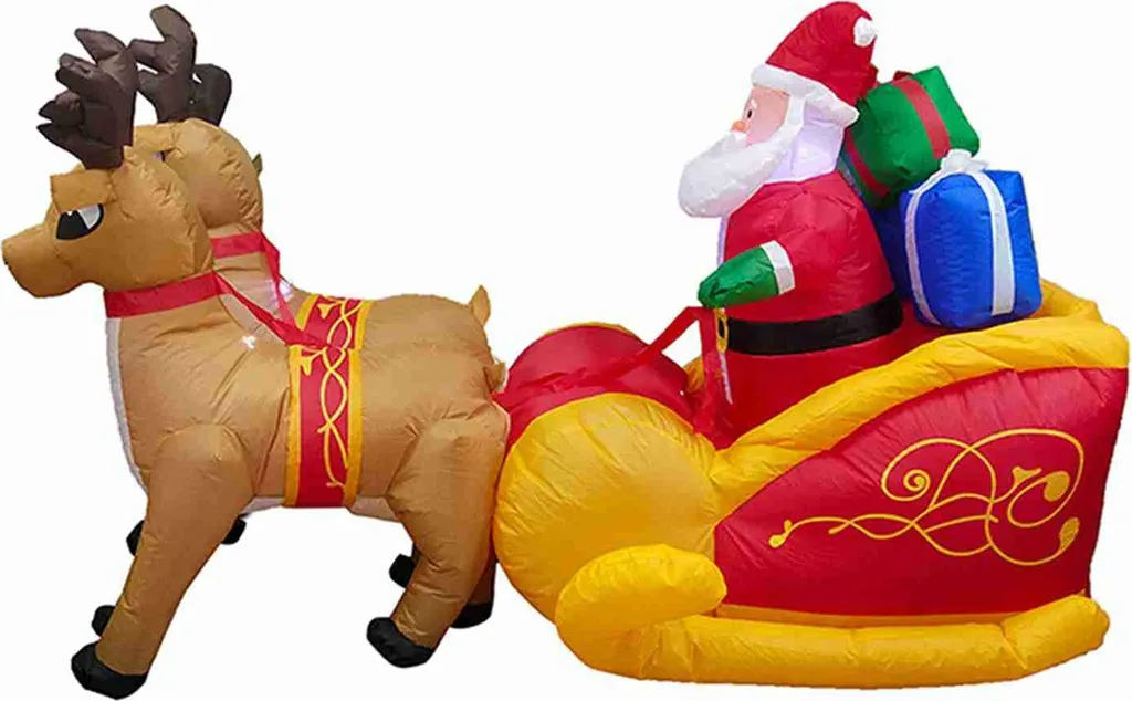 Bateau de Noël gonflable avec LED intégrées 130cm, décor de jardin étanche