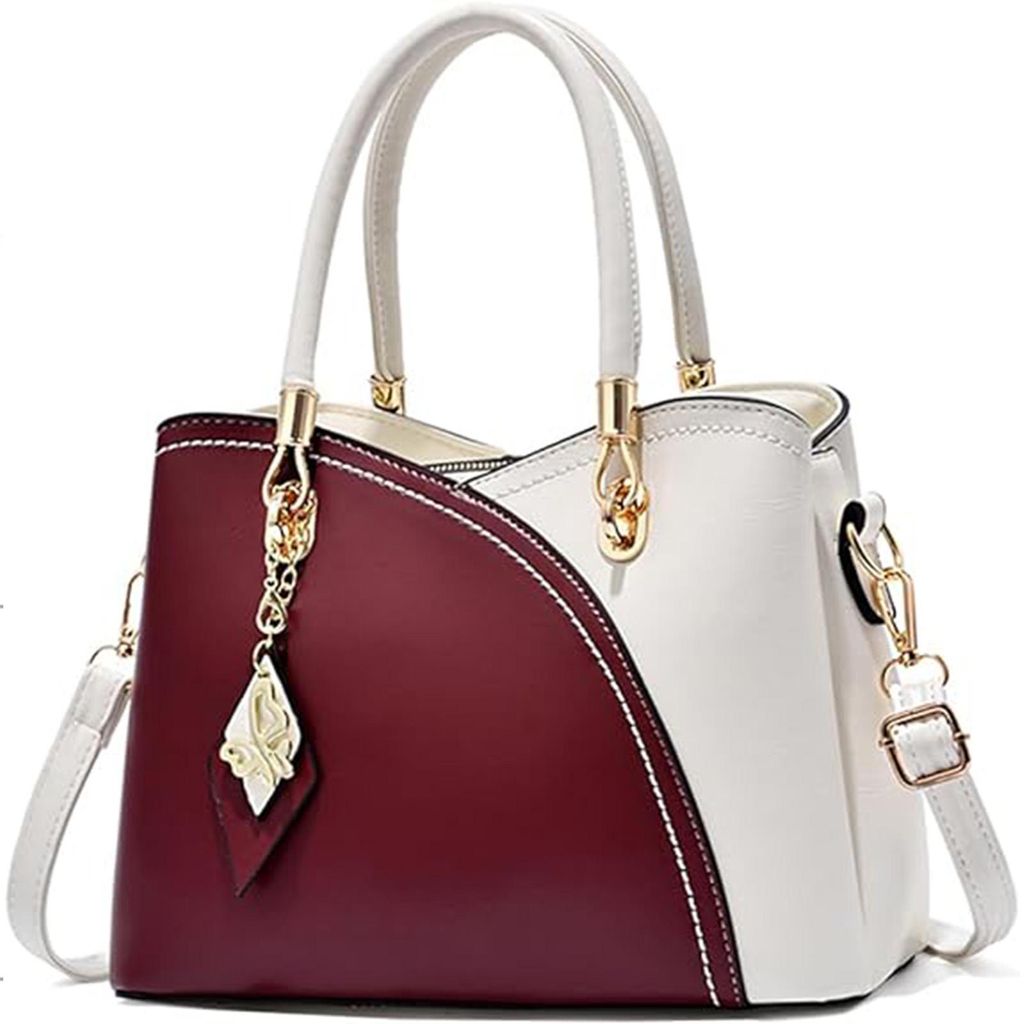 MODFU Damen Handtasche in Kontrastfarben, Schultertasche & Produktbild 