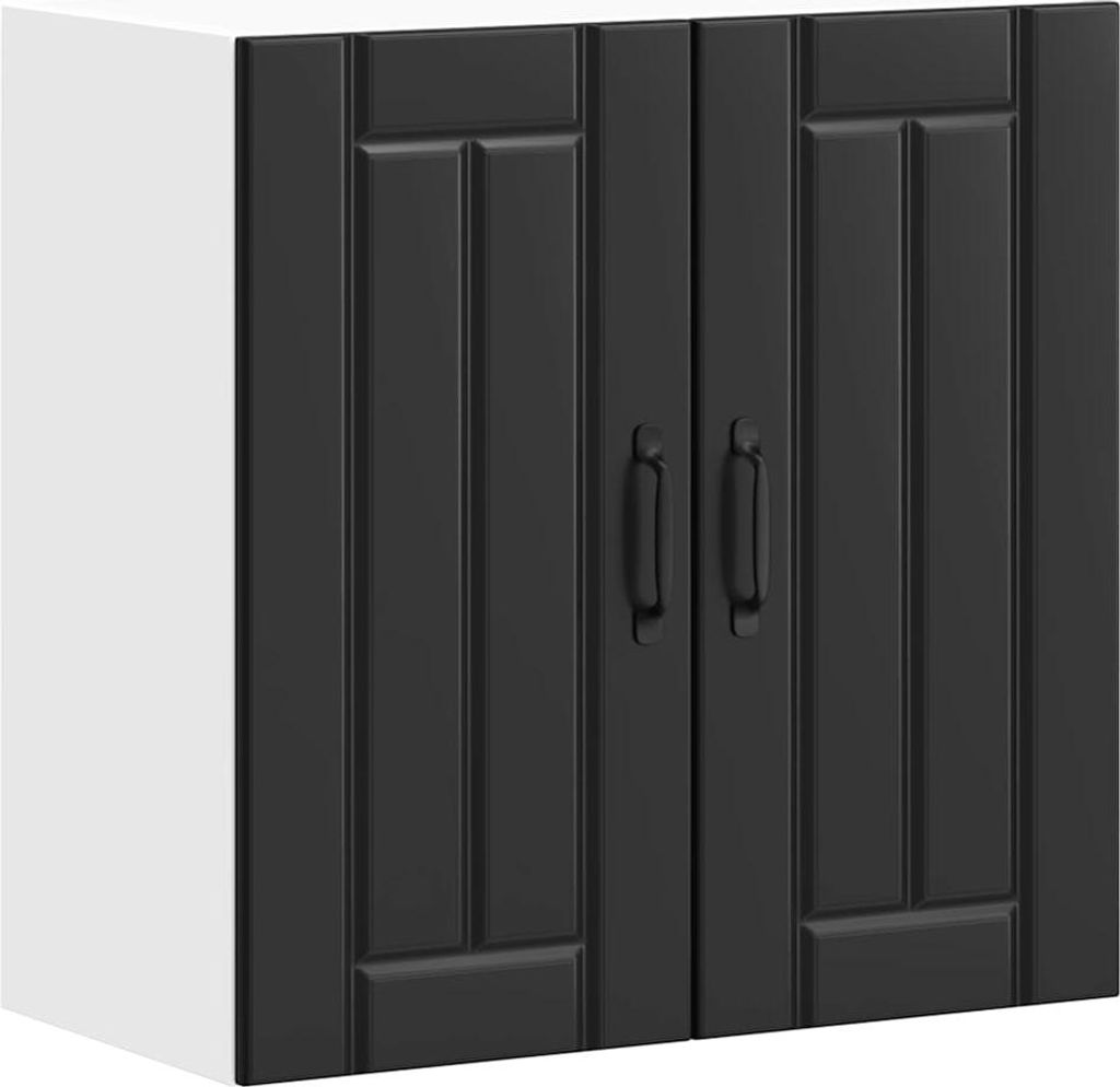 vidaXL Küchen-Hängeschrank Lucca Schwarz Holzwerkstoff Produktbild 