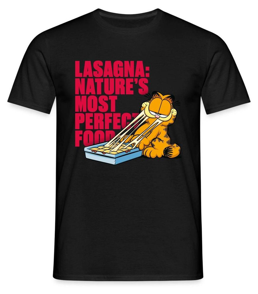 Spreadshirt Garfield Lasagne Das Perfekte Essen Männer T-Shirt, L, Schwarz