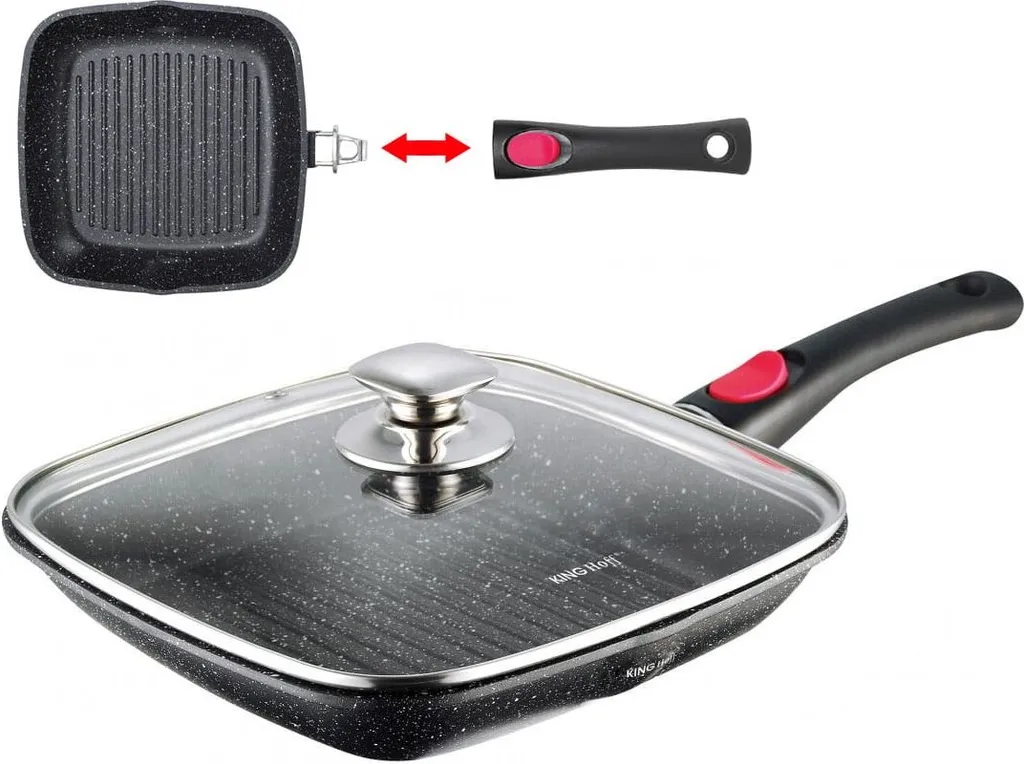 Poêle à Griller Kinghoff 28cm : Fini les Aliments qui Collent au Gril