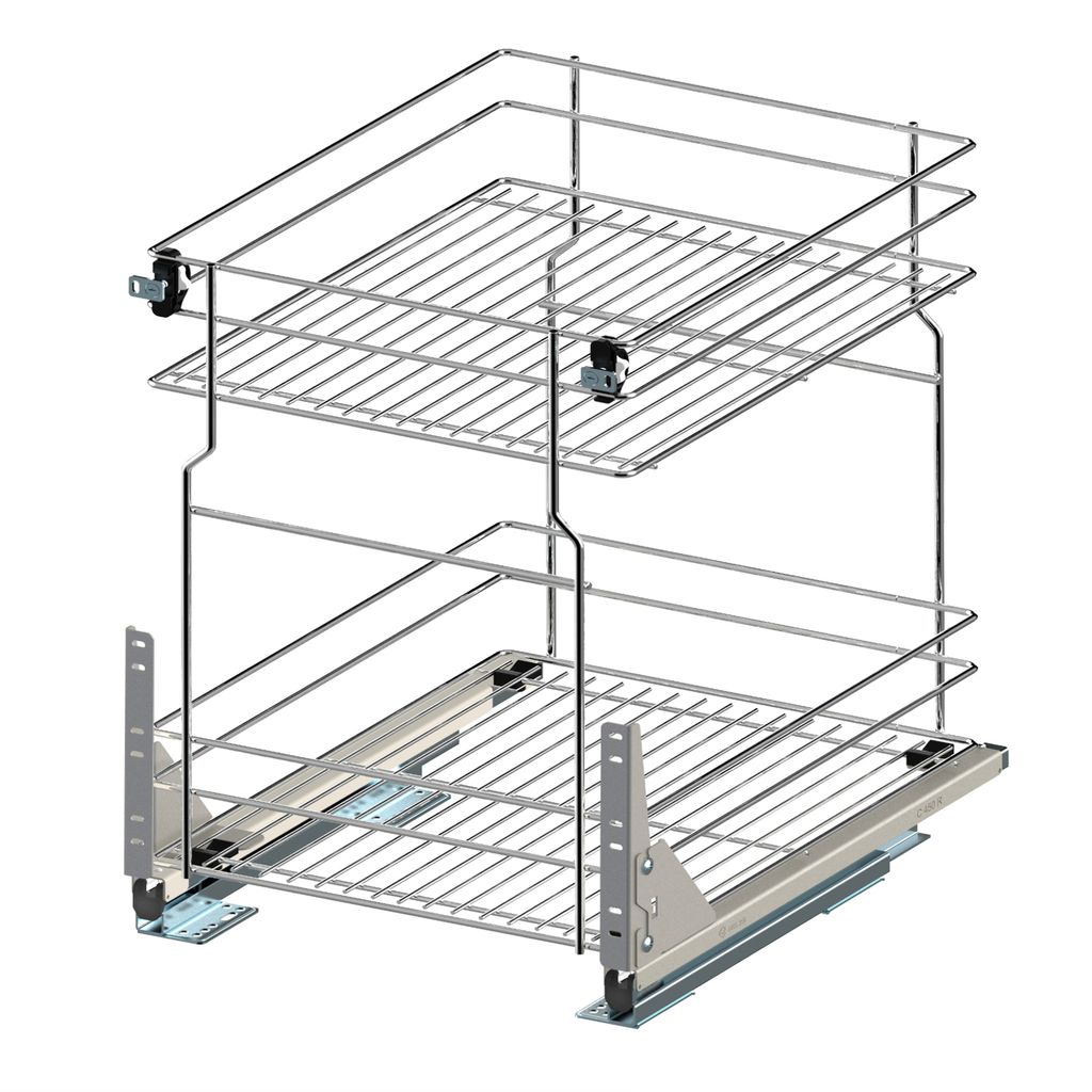 Unterschrankauszug Küchenauszug Schrankauszug mit Softclose für Schränke: 600 mm Bodenmontage 2 Etage