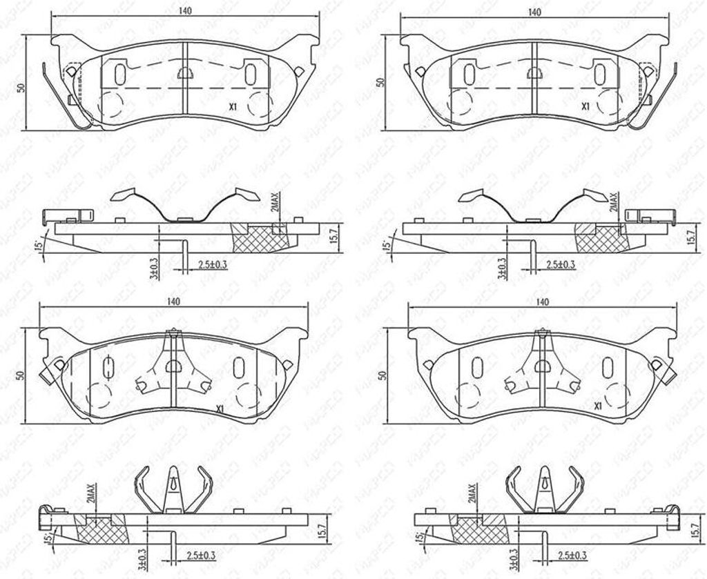 Scheibenbremsbelagsatz HA, MERCEDES-BENZ M-KLASSE (W163) Kelsey- Hayes System