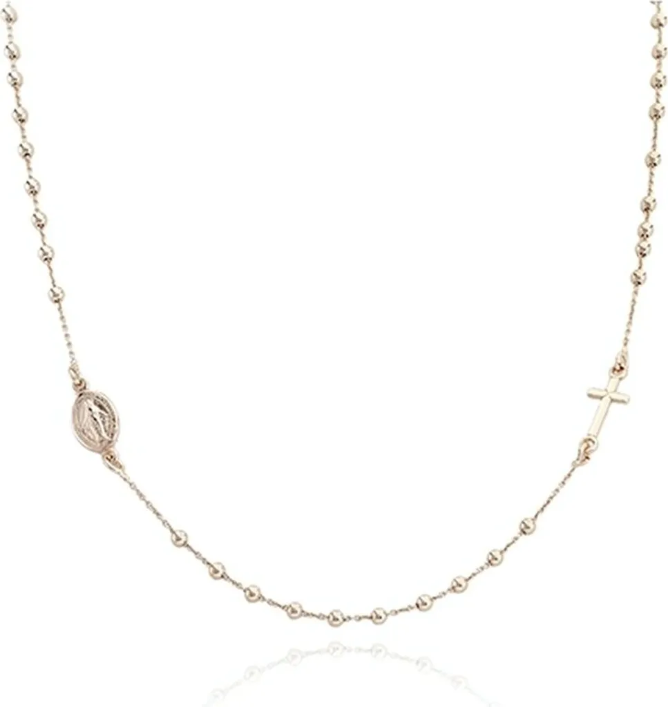 Collier Amen CROR25F en Argent 925 avec Pendentif Croix Rosé pour Homme