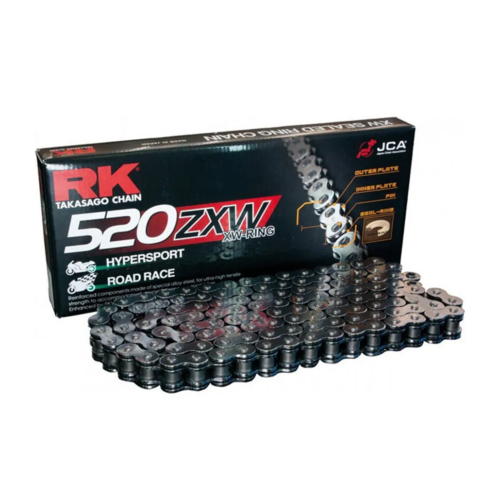 Chaîne de moto RK 520ZXW haute résistance avec joints toriques X-W Ring