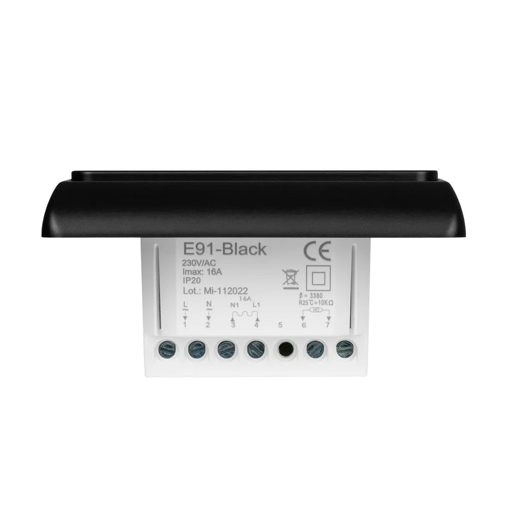 Thermostat programmable noir E91 avec écran LCD et capteur de précision - 9
