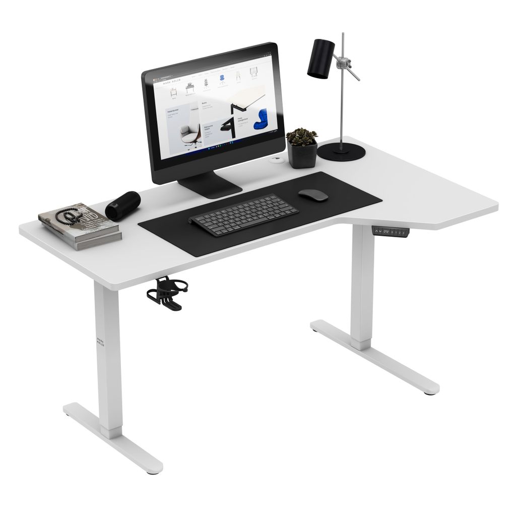 MARK ADLER Leader 9.1 | Ergonomischer elektrischer Schreibtisch mit höhenverstellbarer Tischplatte | Weiß