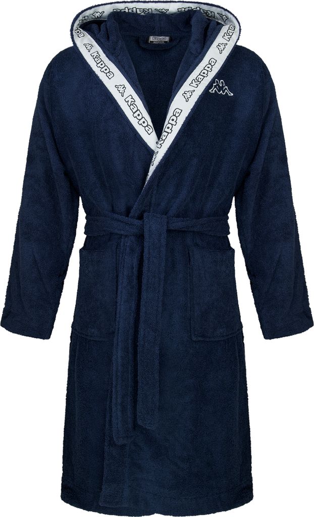 KAPPA Uni Bademantel mit Kapuze 100% Baumwolle Gr. S-4XL, Farbe:Blau, Bekleidungsgröße:XXXL