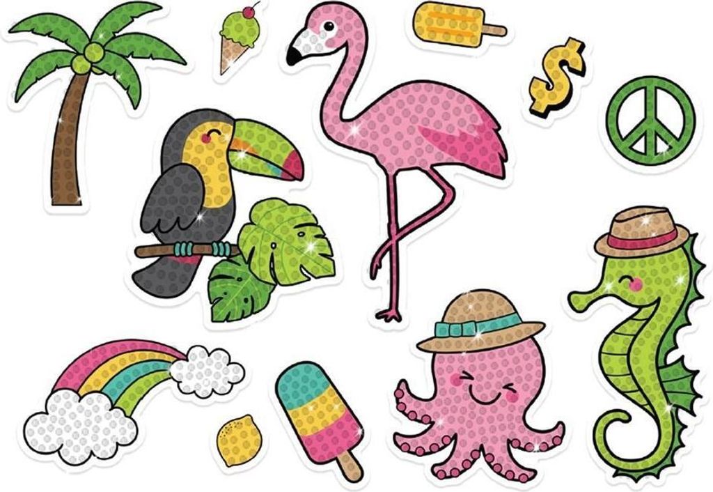 Diamant-Stickerei-Aufkleber Exotischer Urlaub