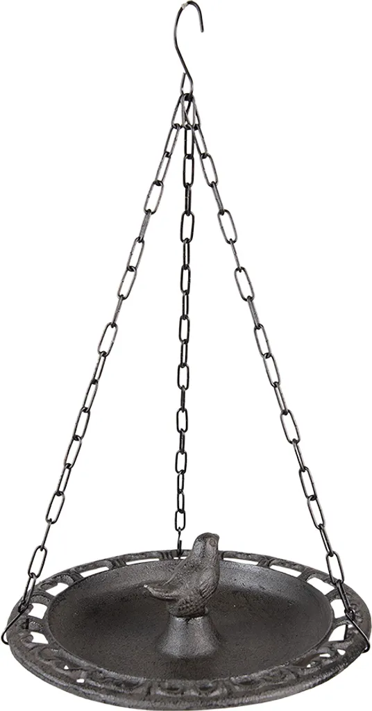 Mangeoire pour oiseaux Clayre & Eef en fer brun Ø 23 cm style rustique