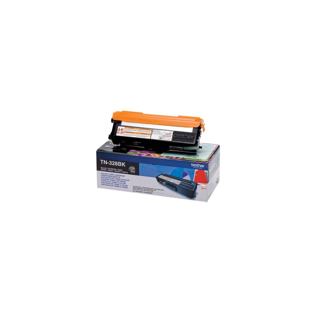 Original Brother TN-328 BK Toner schwarz, 6.000 Seiten, 1,55 Cent pro Seite - ersetzt Brother TN328BK Tonerkartusche