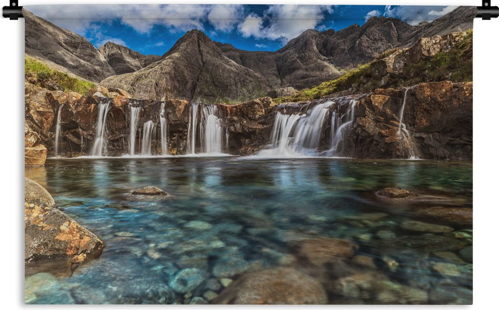 MuchoWow Wandteppich Wandbehang Die Fairy Pools auf der Isle of Skye in Schottland 90x60 cm Tapisserie Dekoration Wandtuch - Wandskulpturen - Bil...