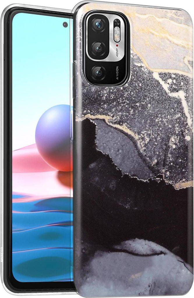 Hülle für Xiaomi Redmi Note 10 5G Schutzhülle Marmor Motiv Handy Case Silikon Slim Cover