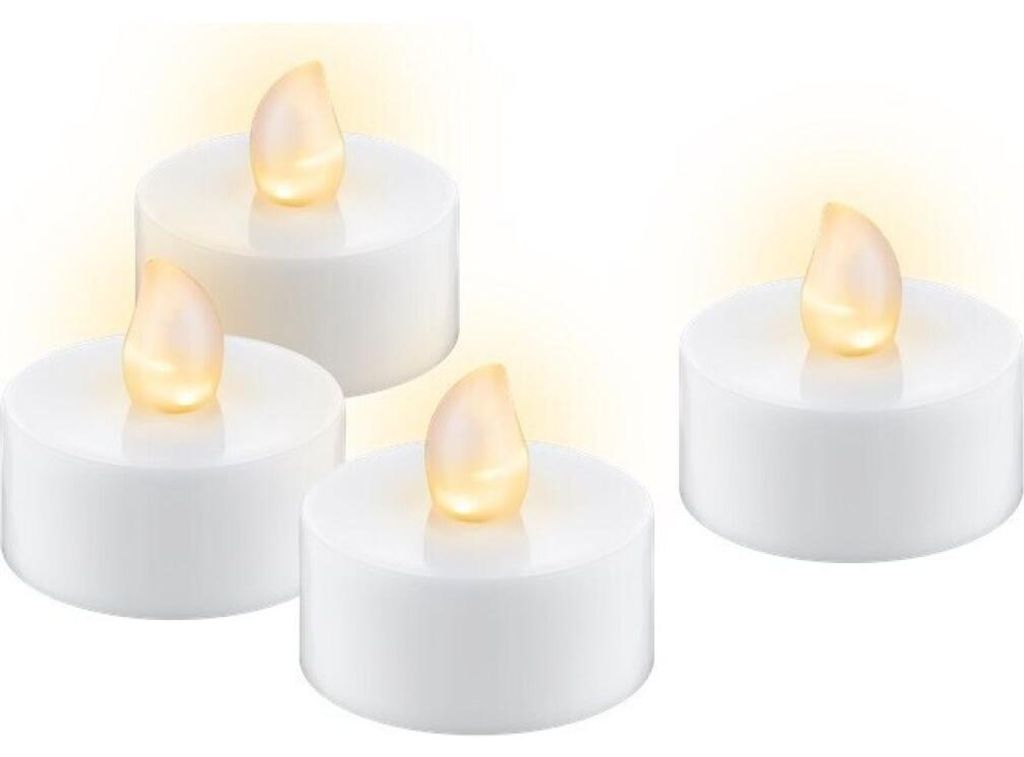 4er-Set LED-Teelichter mit Timer, weiß Produktbild 